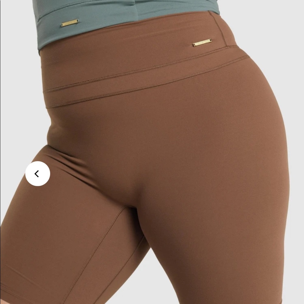 NEW Whitney Simmons Gymshark Dandelion Brown Cycling Shorts - Picture 6 of 6